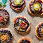 Eggplant tartes on plate