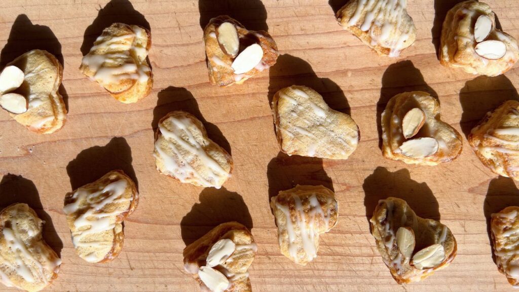 Croissant cookies on plate