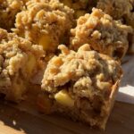 apple crumble bars on plate