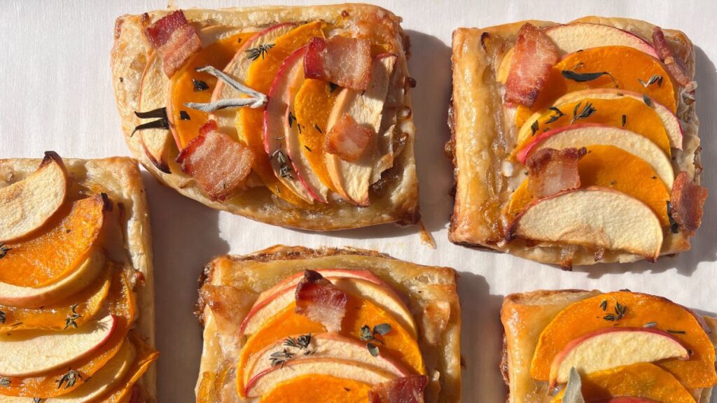 Pastries on baking sheet